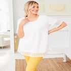 Stretch Cotton Crochet Trim Tunic image number null