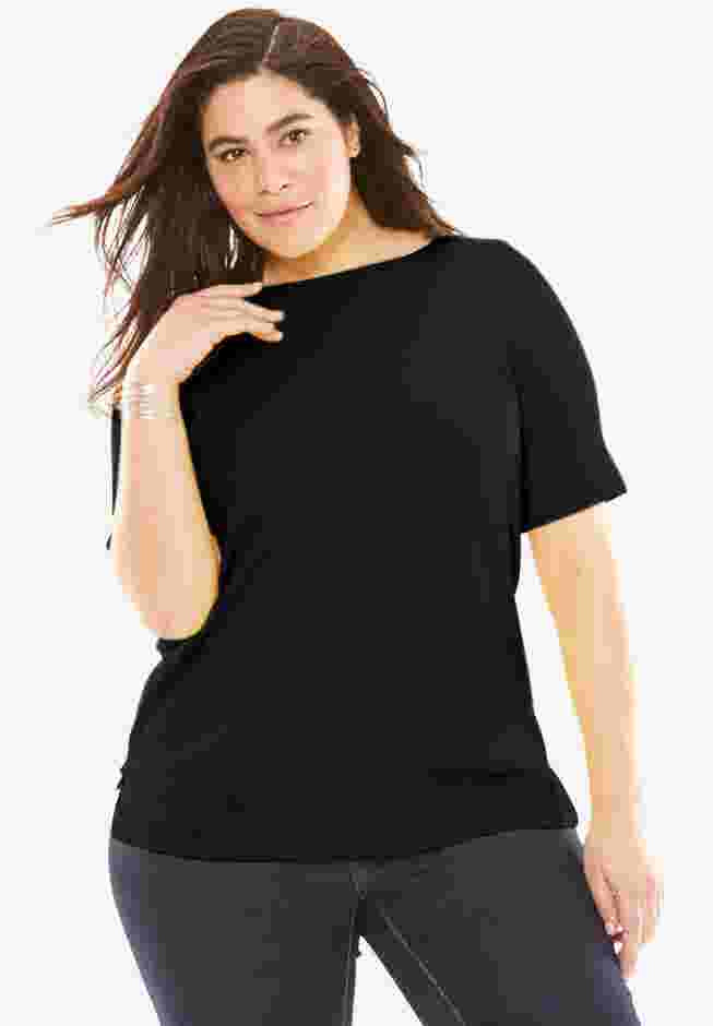 Stretch Cotton Cuff Tee image number 0