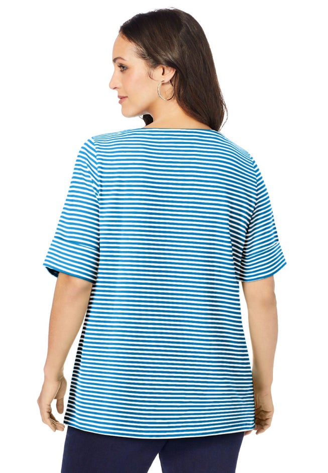 Stretch Cotton Cuff Tee image number 1