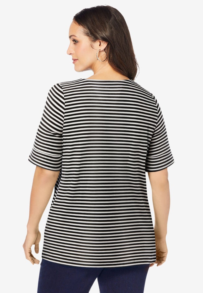 Stretch Cotton Cuff Tee image number 1