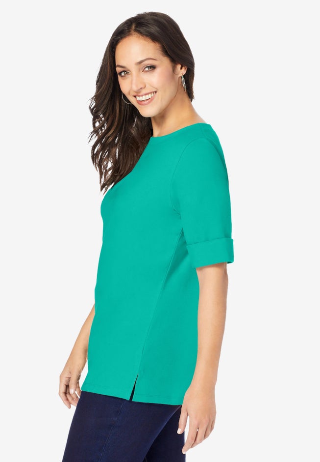 Stretch Cotton Cuff Tee image number 2