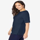 Stretch Cotton Cuff Tee image number null