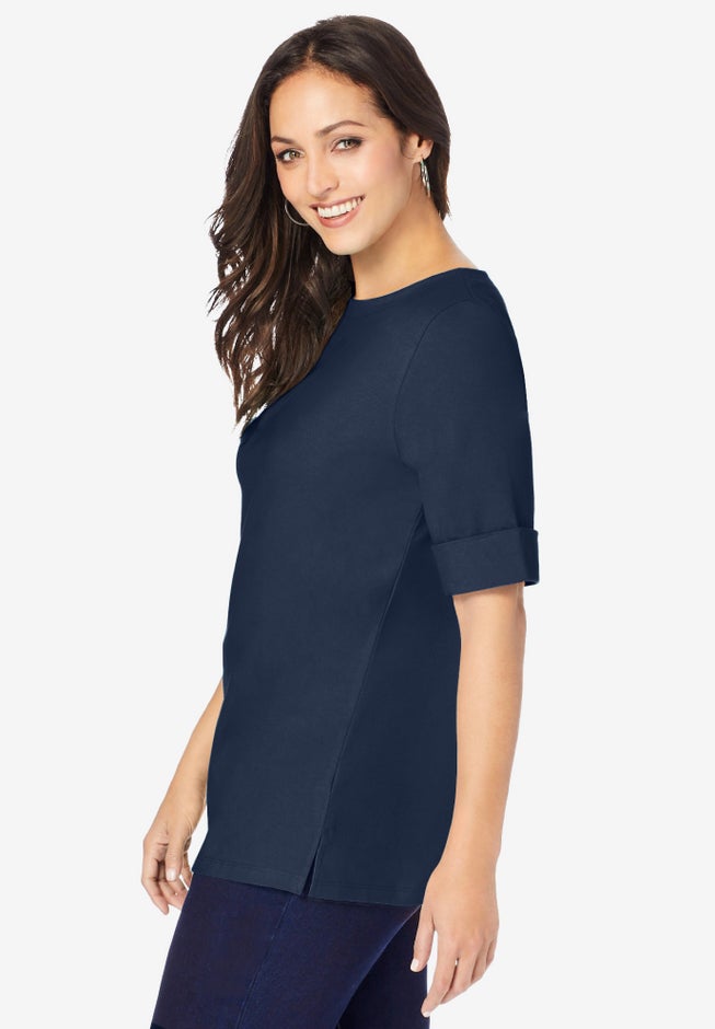 Stretch Cotton Cuff Tee image number 2