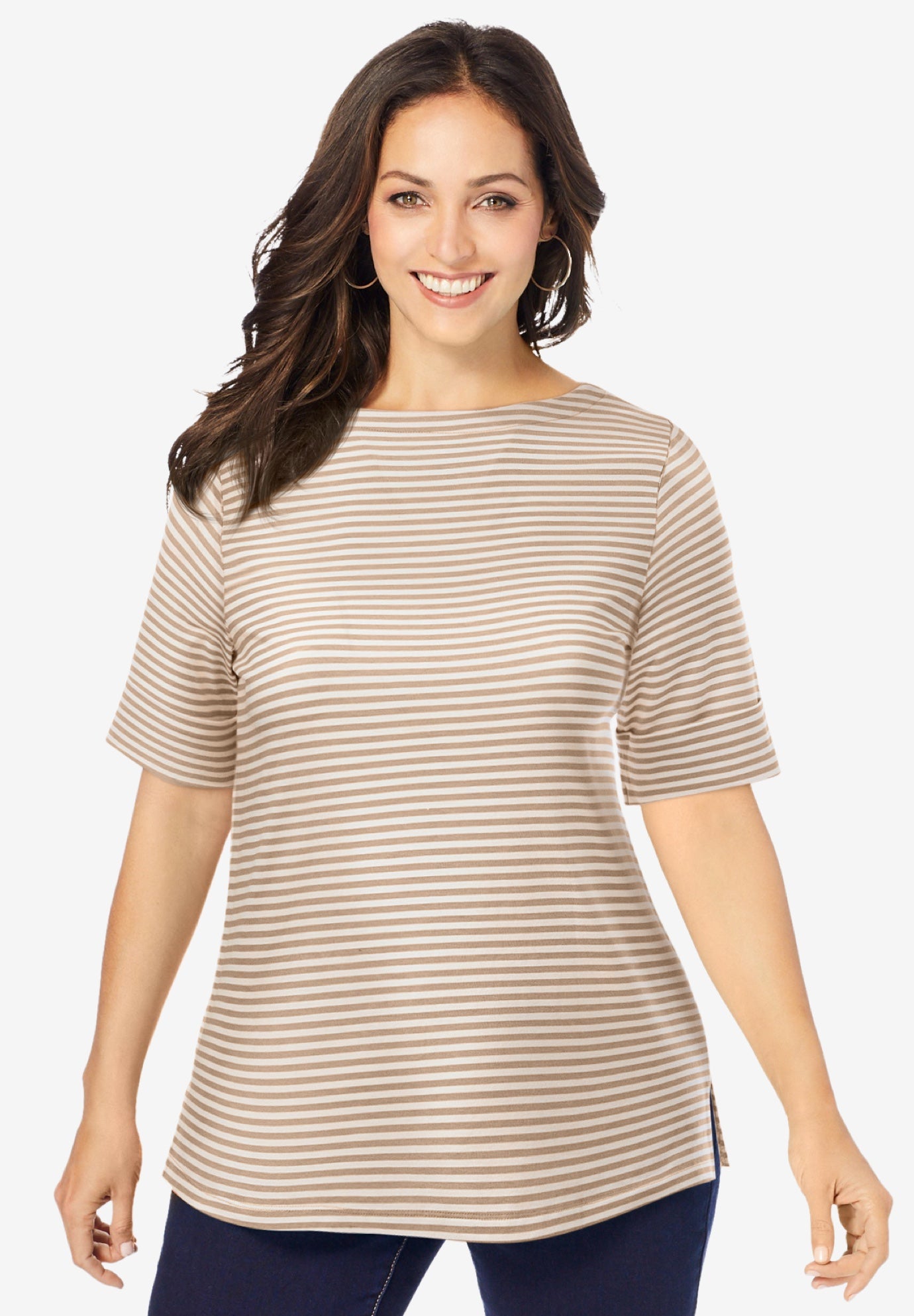 Stretch Cotton Cuff Tee image number 0