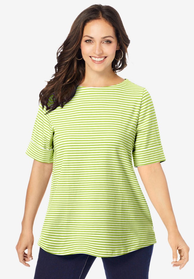 Stretch Cotton Cuff Tee image number 0