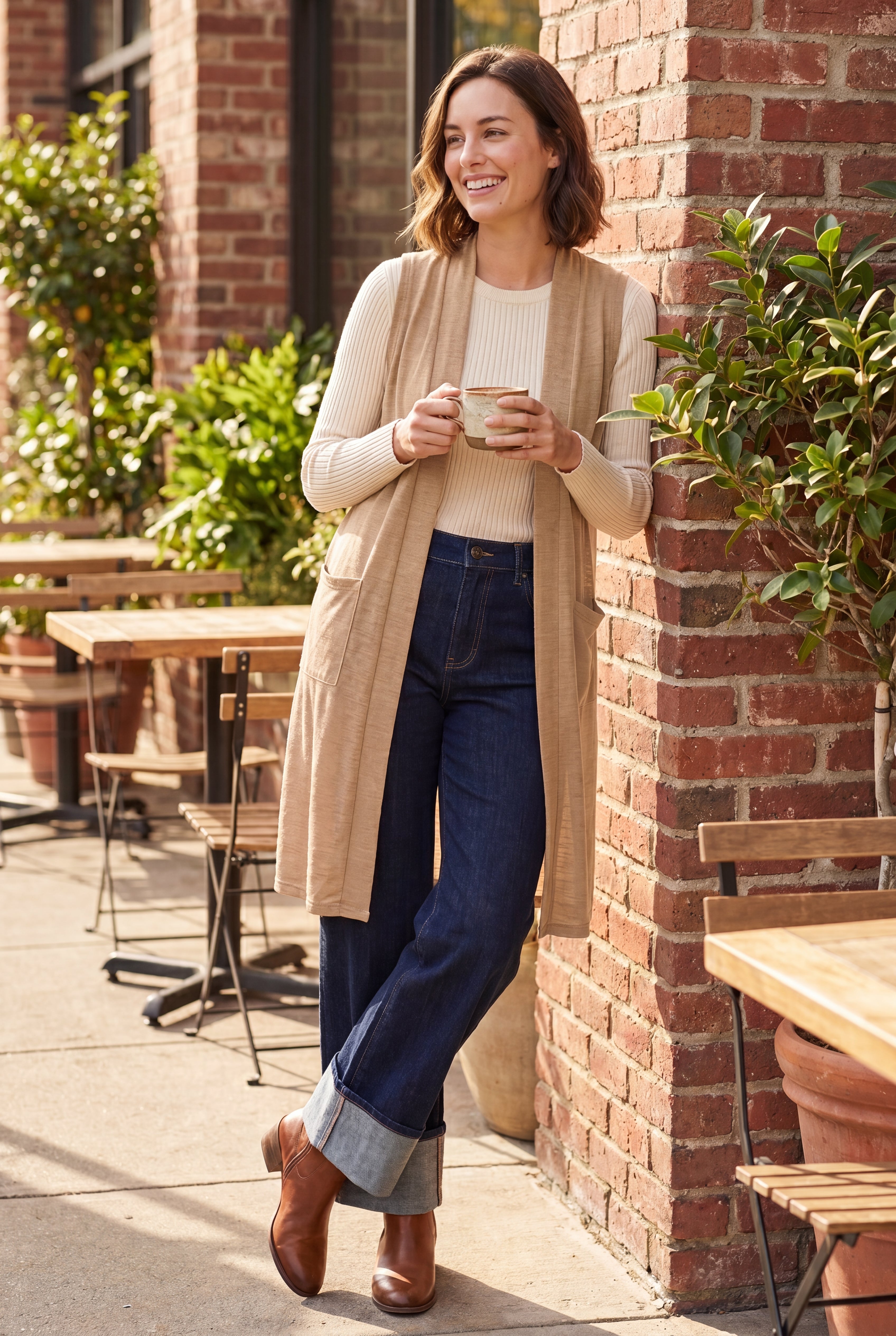 Lightweight Linen Vest Sweater image number 0