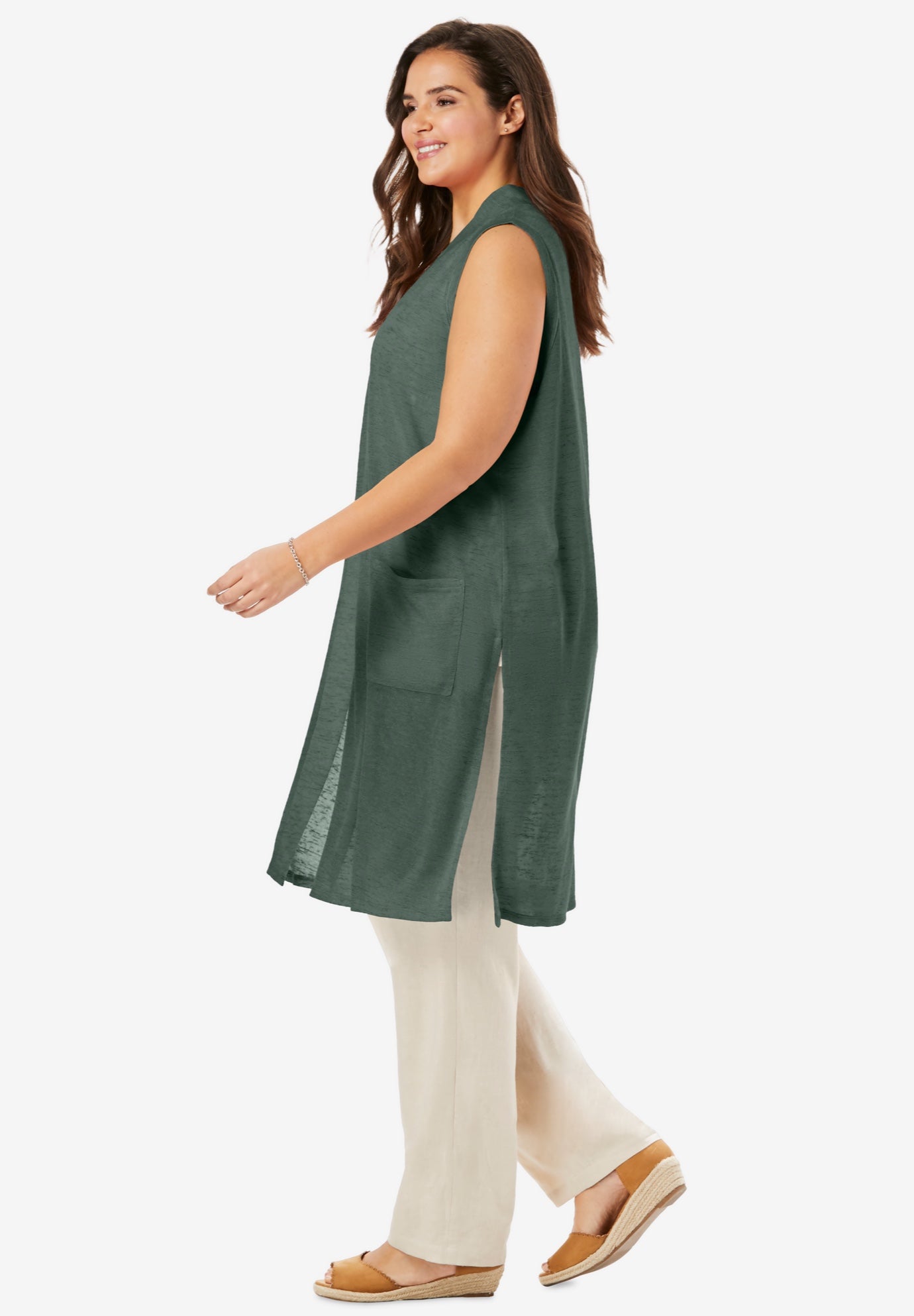 Lightweight Linen Vest Sweater image number 2