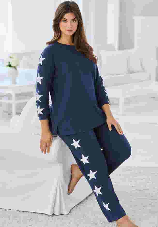 Dreams & Co® Side Print Pajama Set image number 5