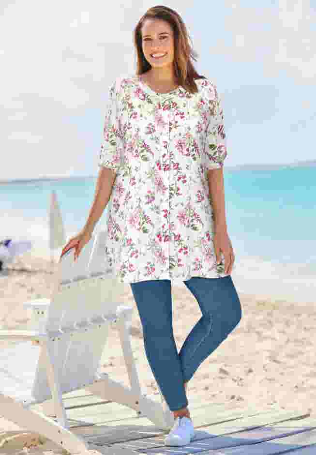 Three-Quarter Sleeve Full Placket Blouse image number 0
