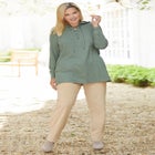 Waffle-Thermal Lace-Up Hoodie image number null