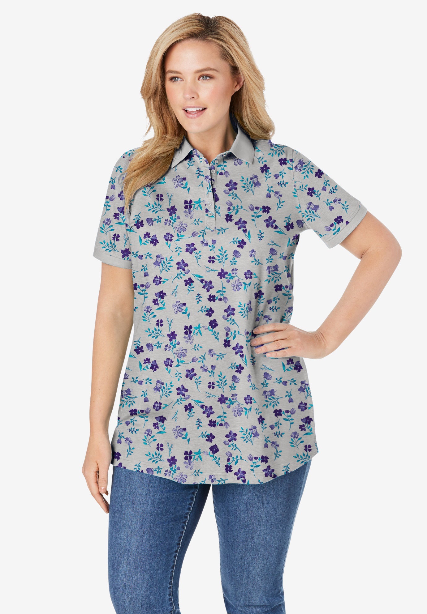 Perfect Printed Short-Sleeve Polo Shirt image number 0