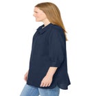Three-Quarter Sleeve Popover Blouse image number null