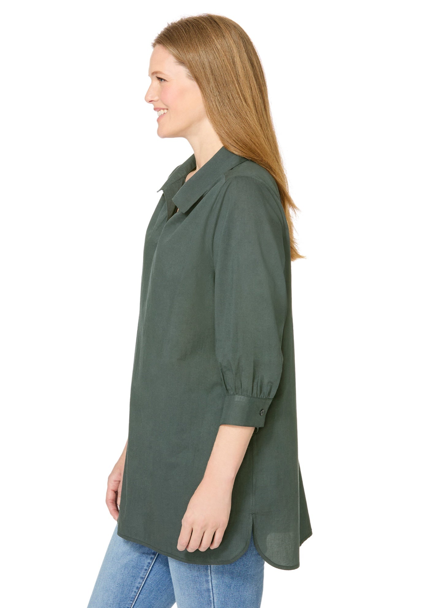 Three-Quarter Sleeve Popover Blouse image number 2