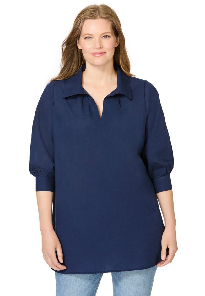 Three-Quarter Sleeve Popover Blouse image number 0