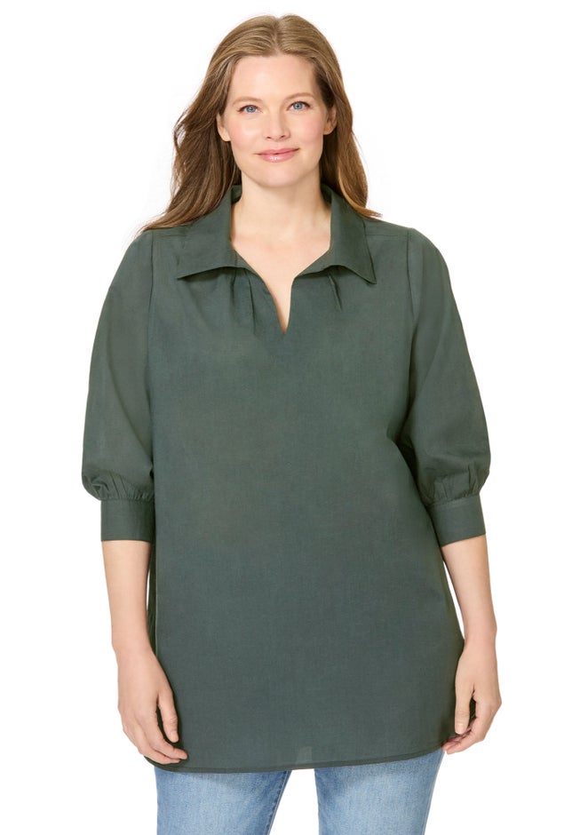Three-Quarter Sleeve Popover Blouse image number 0