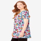 Perfect Short-Sleeve Scoop-Neck Henley Tunic image number null