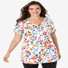 Perfect Short-Sleeve Scoop-Neck Henley Tunic image number null