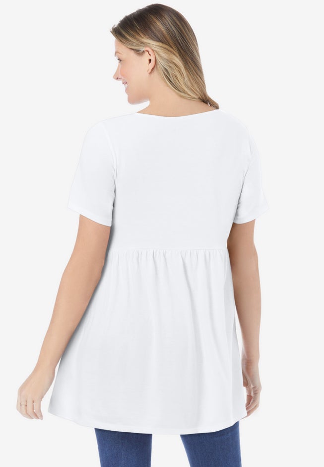 Short-Sleeve Empire Waist Tunic image number 1