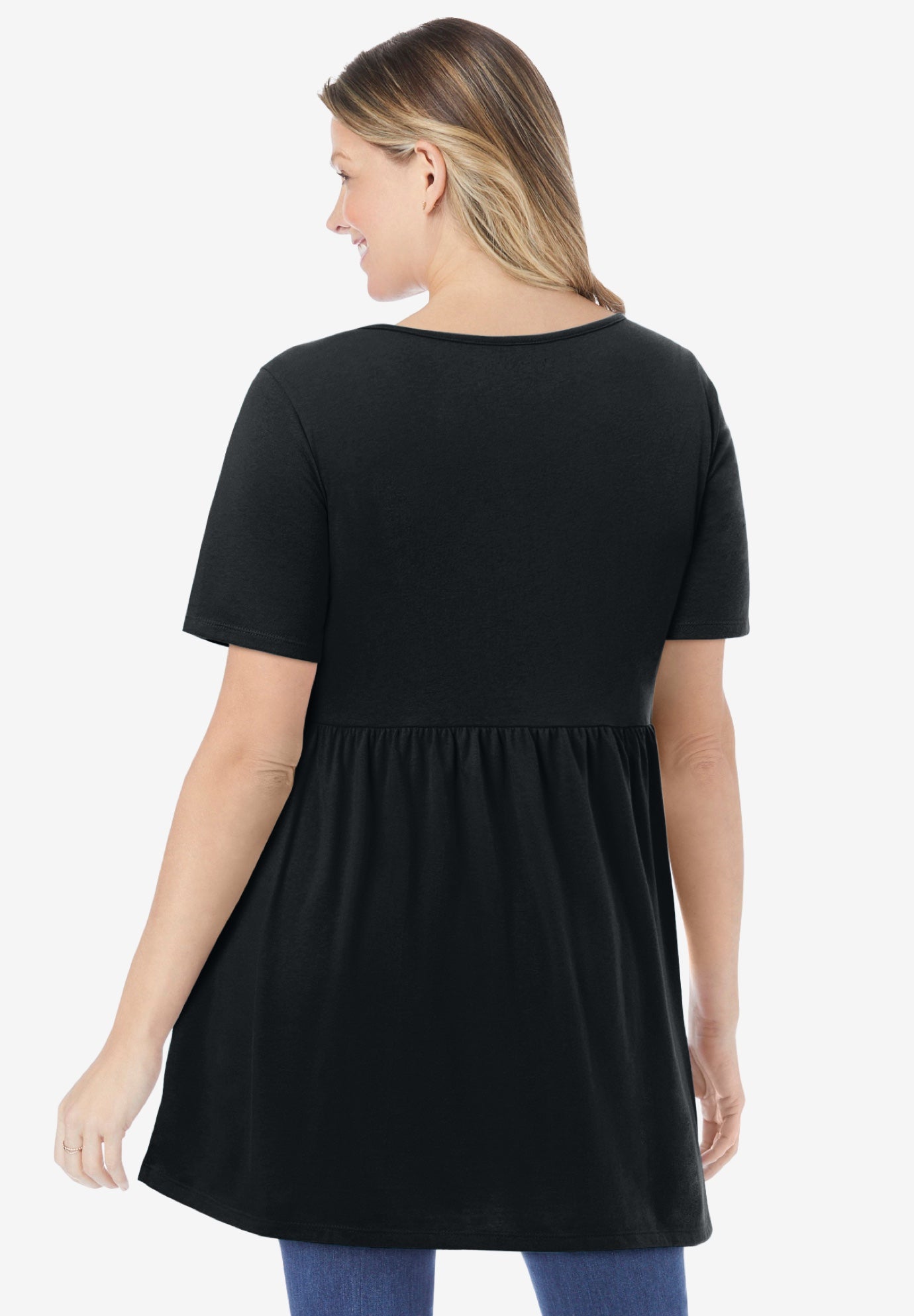 Short-Sleeve Empire Waist Tunic image number 1