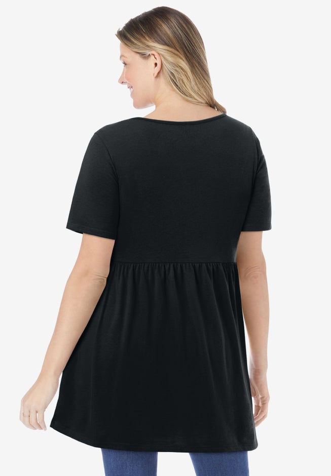 Short-Sleeve Empire Waist Tunic image number 1