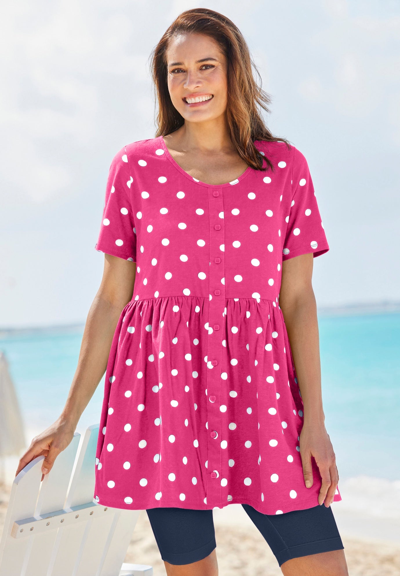 Short-Sleeve Empire Waist Tunic image number 0