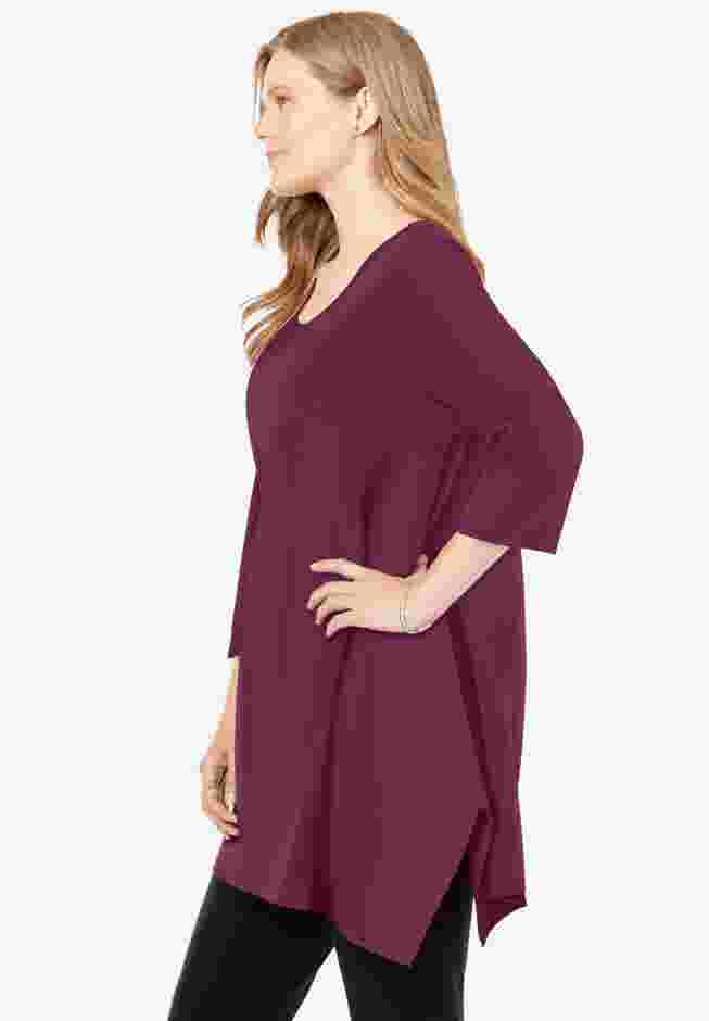 French Terry Handkerchief Hem Tunic image number 3