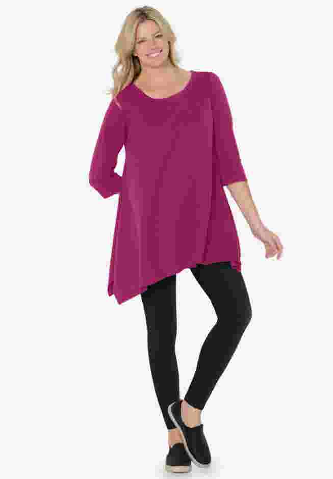 French Terry Handkerchief Hem Tunic image number 5