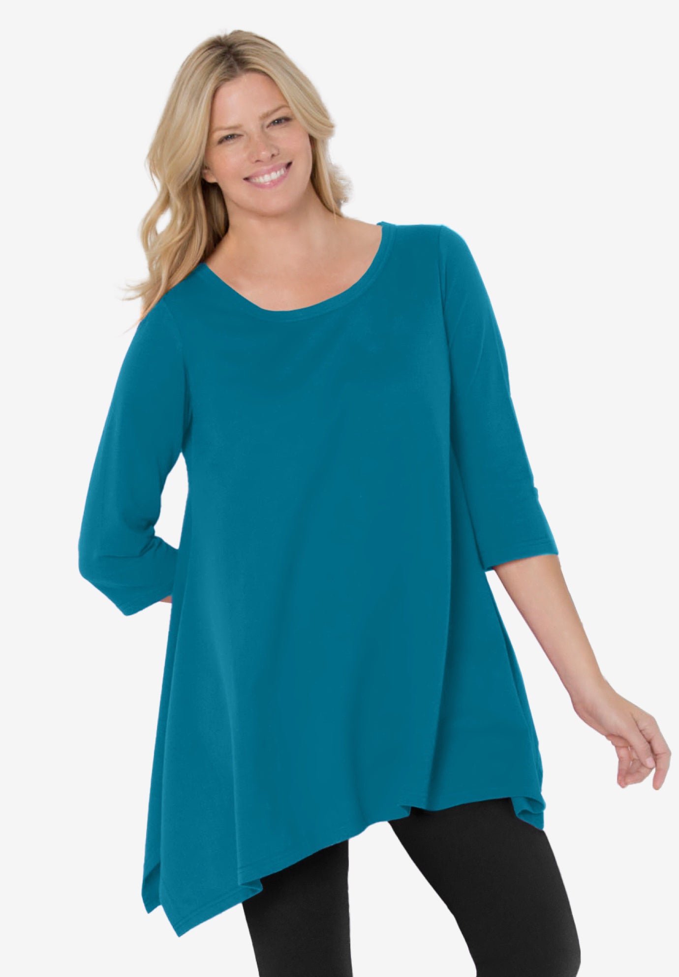 French Terry Handkerchief Hem Tunic image number 0