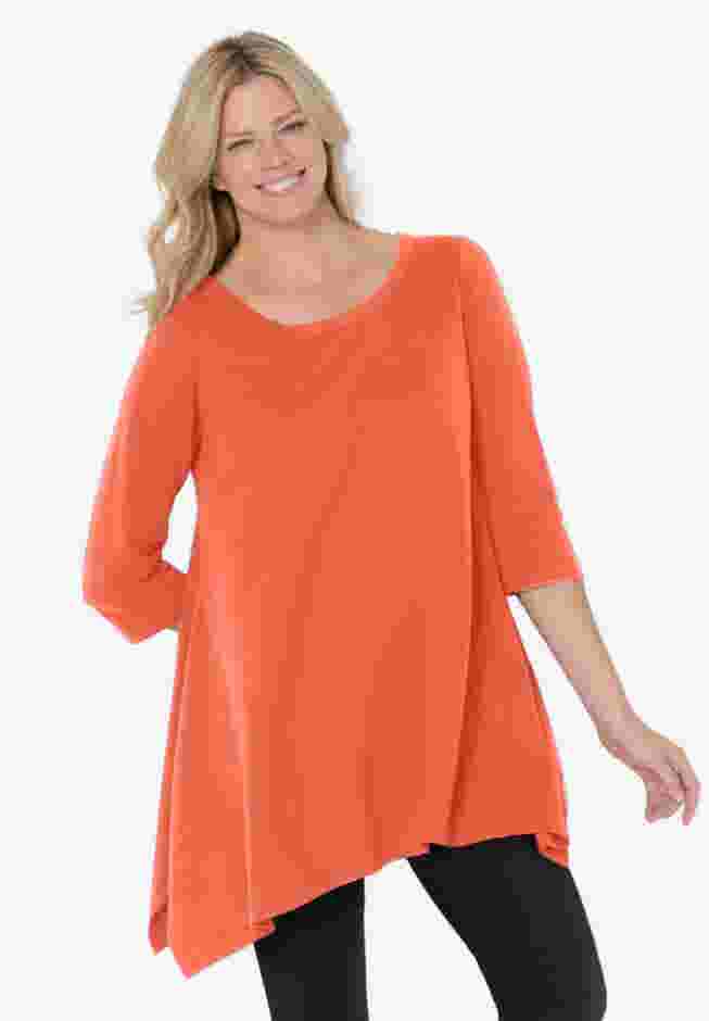 French Terry Handkerchief Hem Tunic image number 0