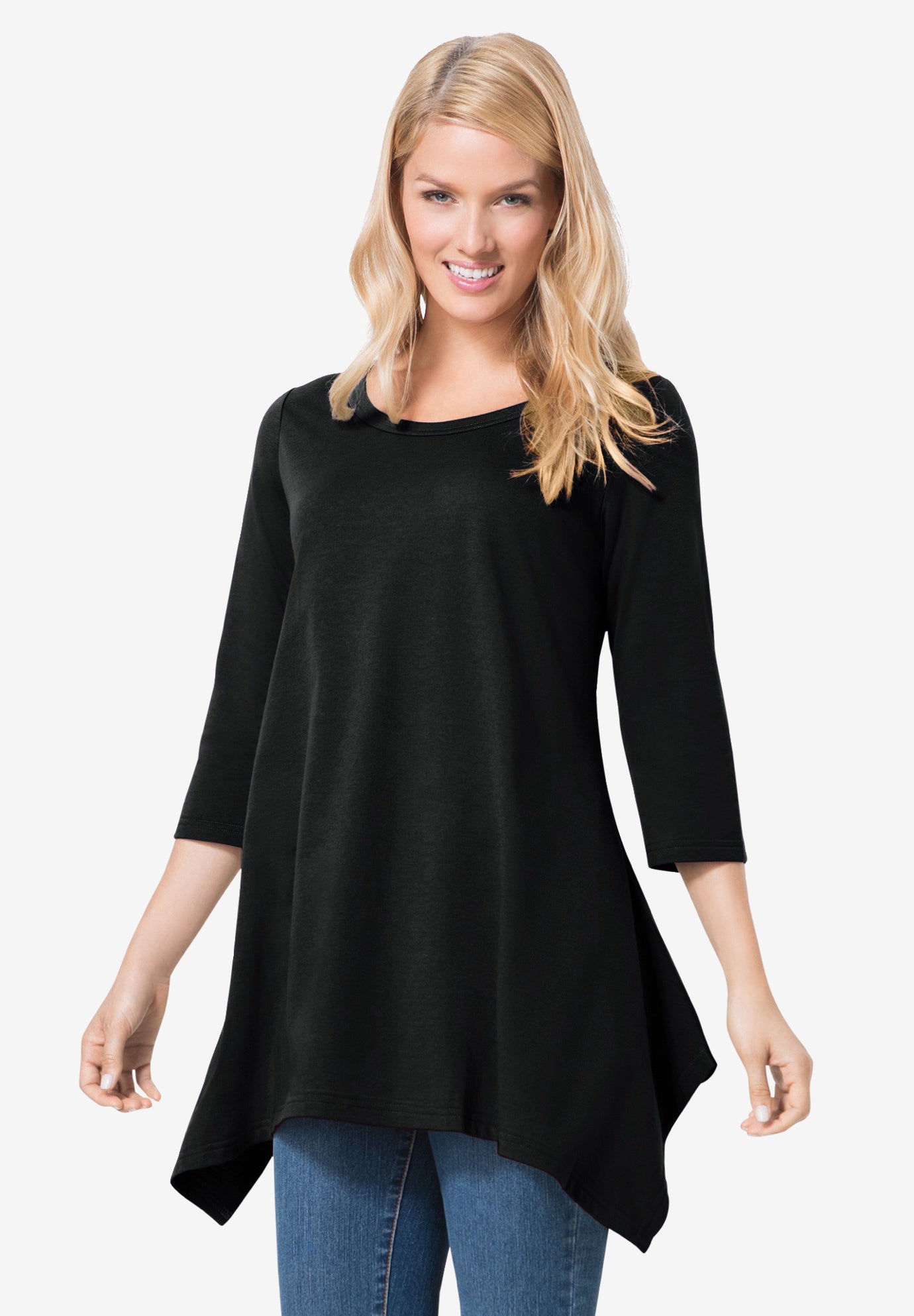 French Terry Handkerchief Hem Tunic image number 0