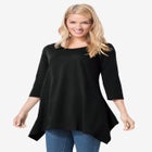 French Terry Handkerchief Hem Tunic image number null