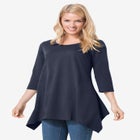 French Terry Handkerchief Hem Tunic image number null