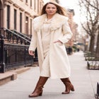 Long Wool-Blend Coat with Faux Fur Collar image number 0