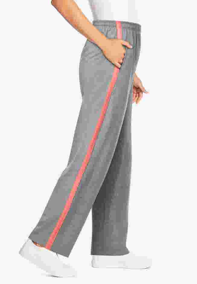Side Stripe Cotton French Terry Straight-Leg Pant image number 2