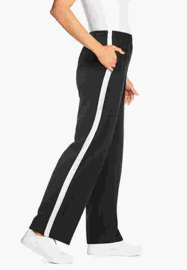 Side Stripe Cotton French Terry Straight-Leg Pant image number 2