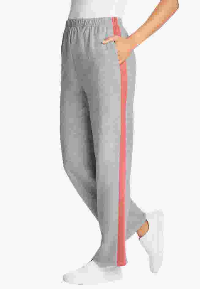 Side Stripe Cotton French Terry Straight-Leg Pant image number 0