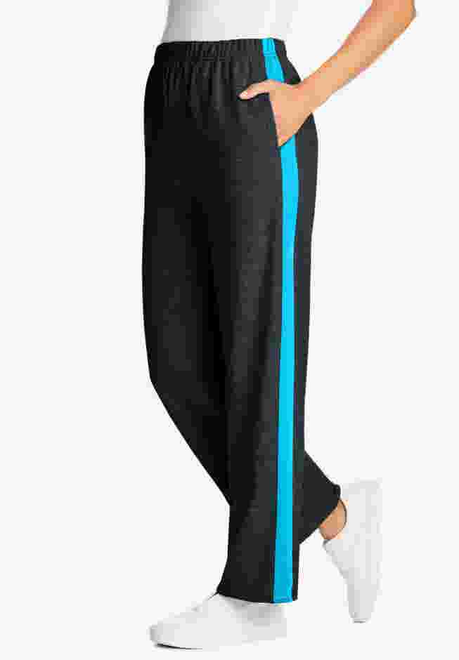 Side Stripe Cotton French Terry Straight-Leg Pant image number 0