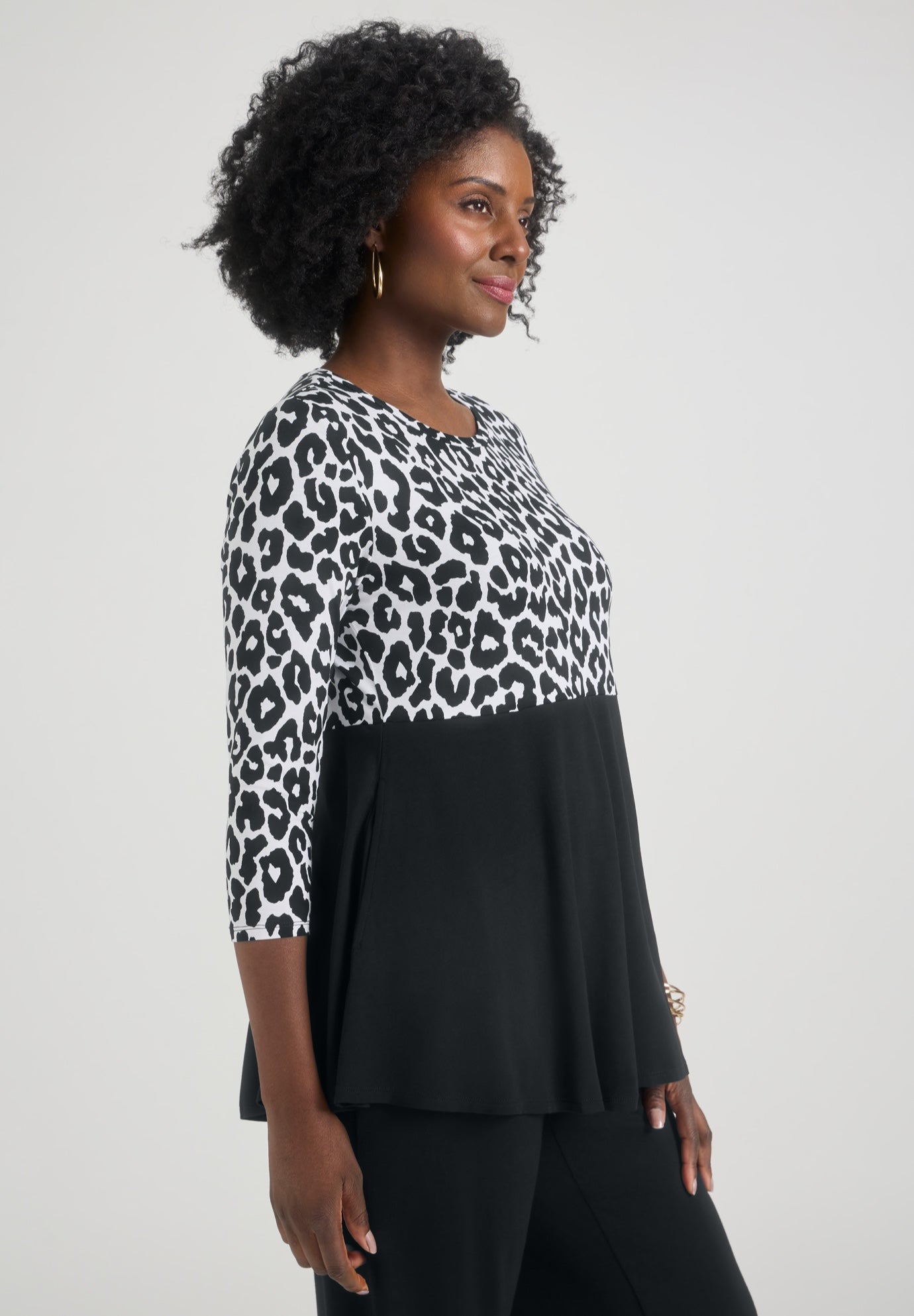 Printed Yoke Trapeze Tee image number 2