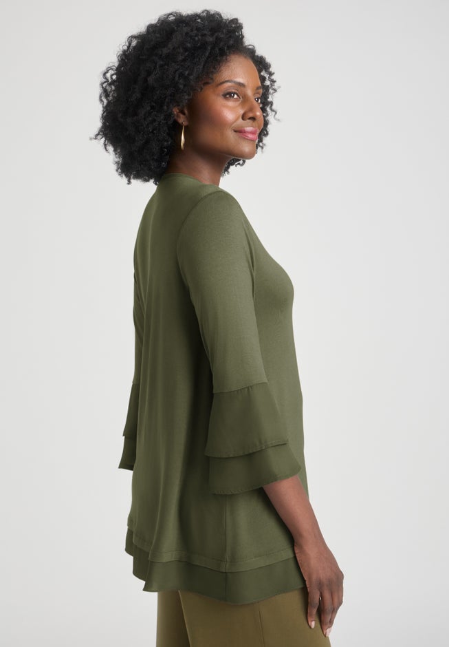 Ruffle Layered Sleeve Top image number 2