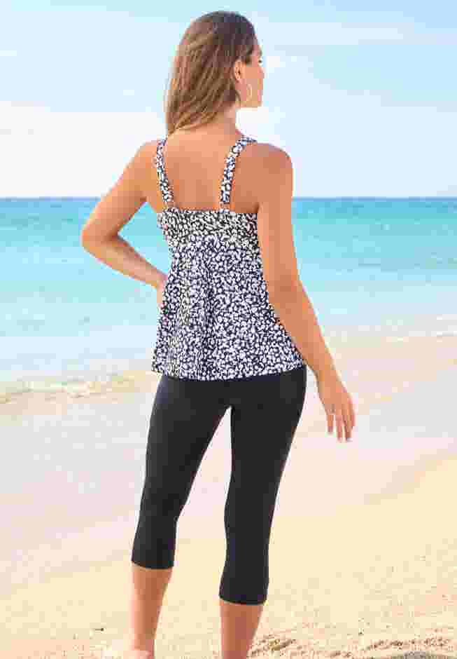 Mesh-Insert Twist Front Tankini image number 1