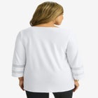 Stretch Knit Mesh Inset Sleeve Tunic image number null