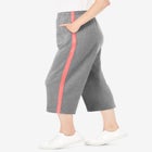 Side-Stripe Cotton French Terry Capri image number null