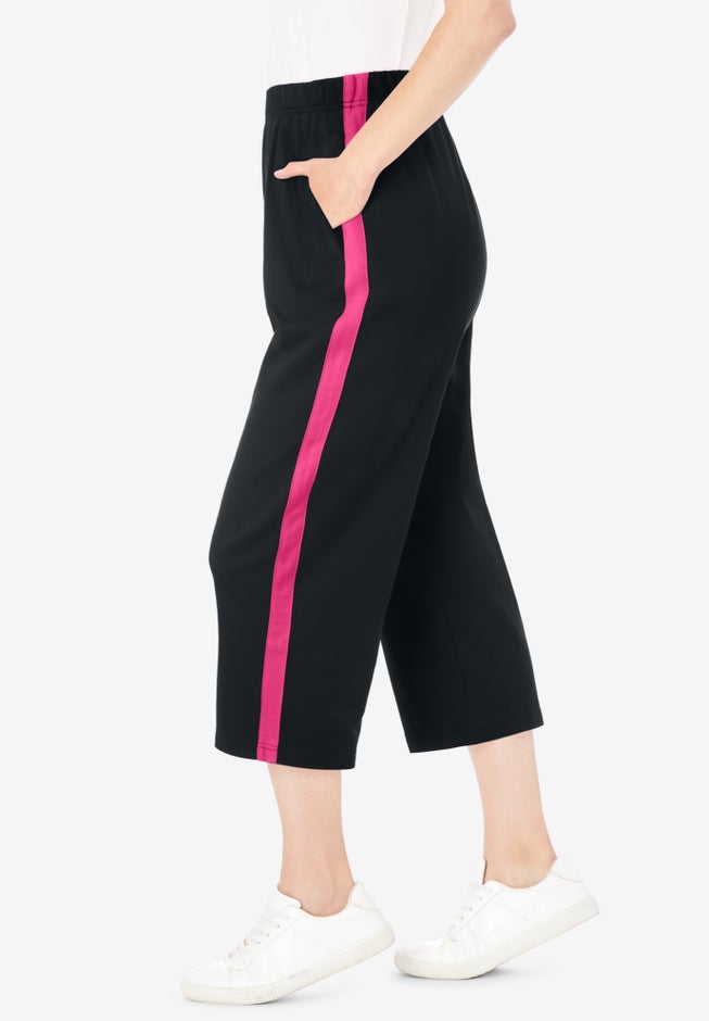 Side-Stripe Cotton French Terry Capri image number 2