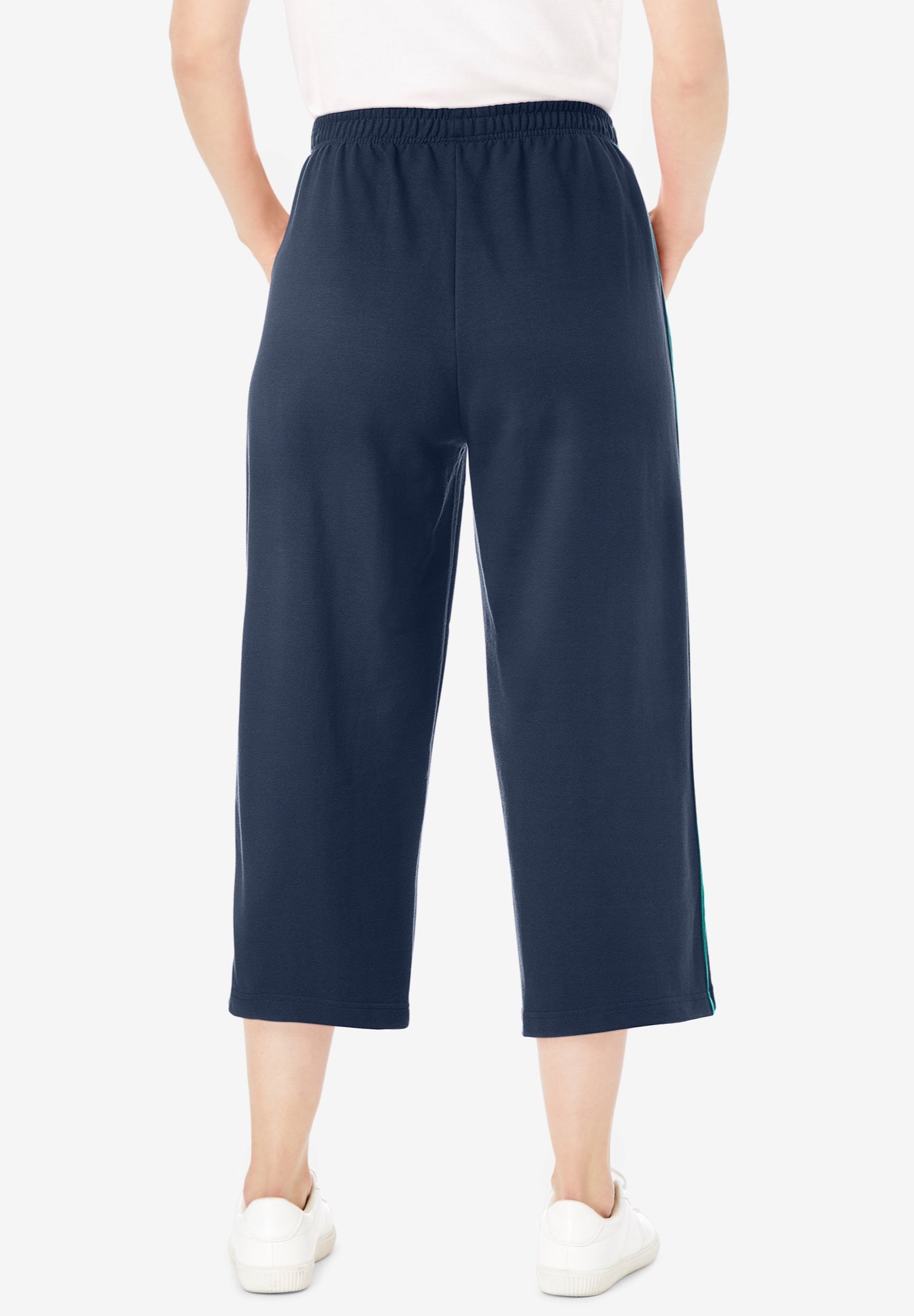 Side-Stripe Cotton French Terry Capri image number 1