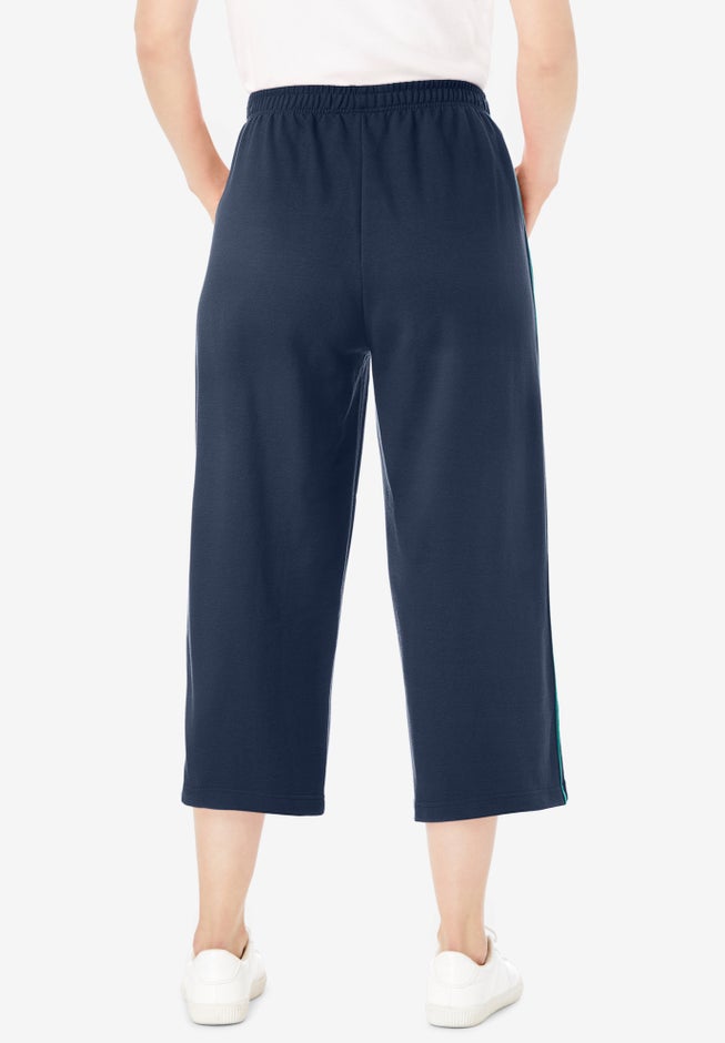 Side-Stripe Cotton French Terry Capri image number 1