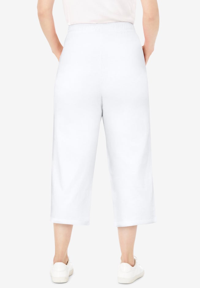 Side-Stripe Cotton French Terry Capri image number 1