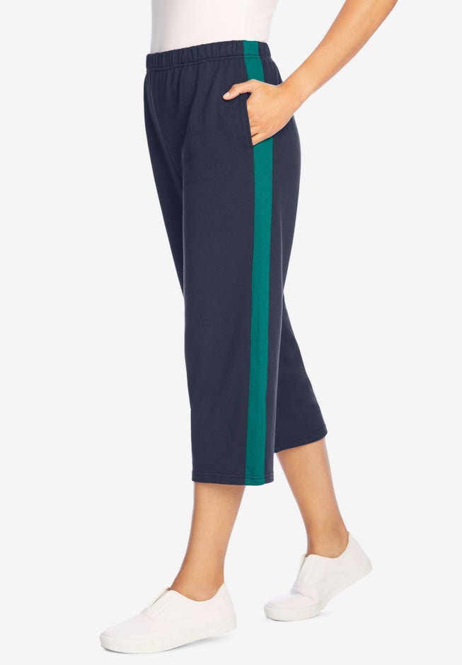 Side-Stripe Cotton French Terry Capri image number 0