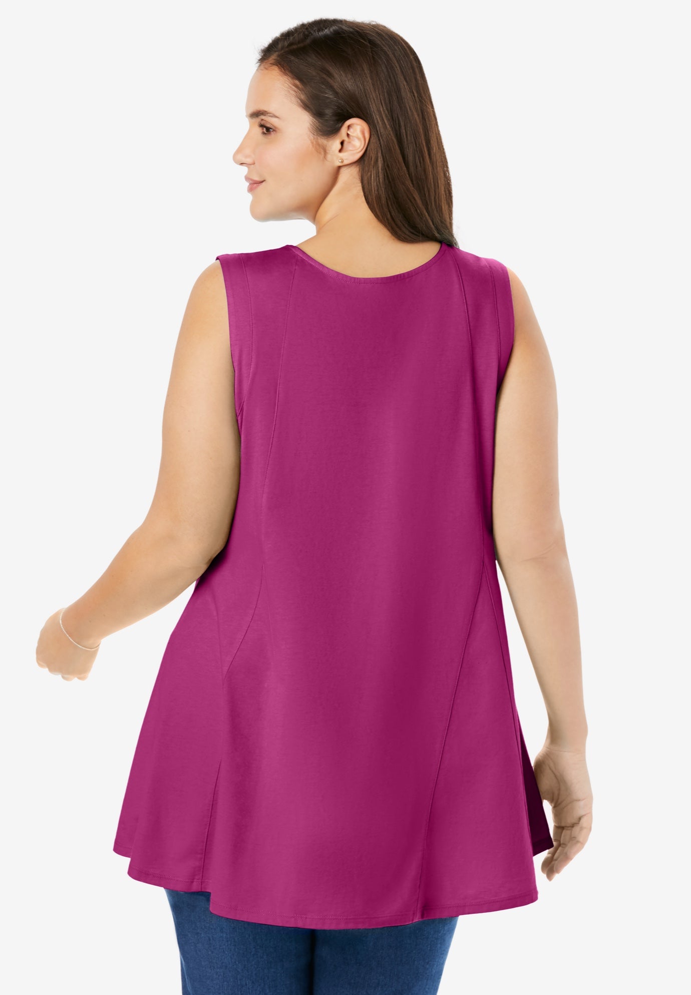 Sleeveless Fit-And-Flare Tunic Top image number 1
