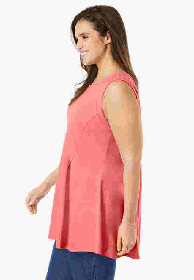 Sleeveless Fit-And-Flare Tunic Top image number 2