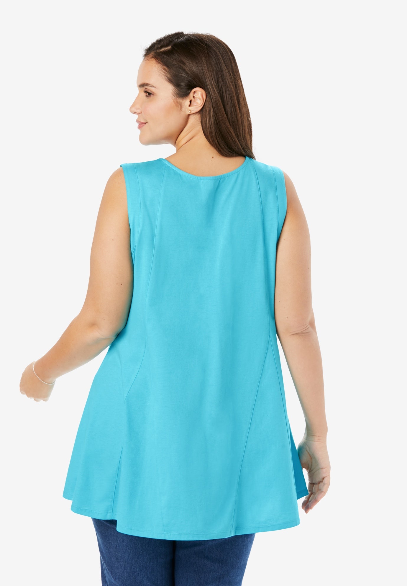 Sleeveless Fit-And-Flare Tunic Top image number 1